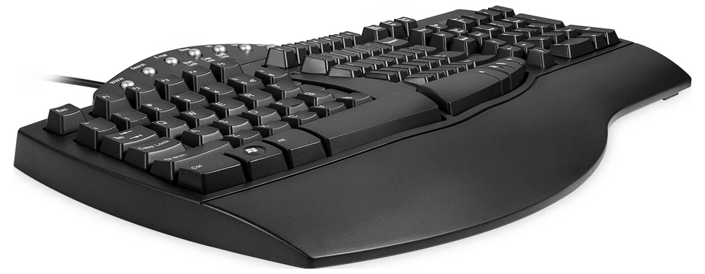 Perixx PERIDUO-512 DE B Kabelgebunden Tastatur, Maus-Set Ergonomisch Deutsch, QWERTZ Schwarz