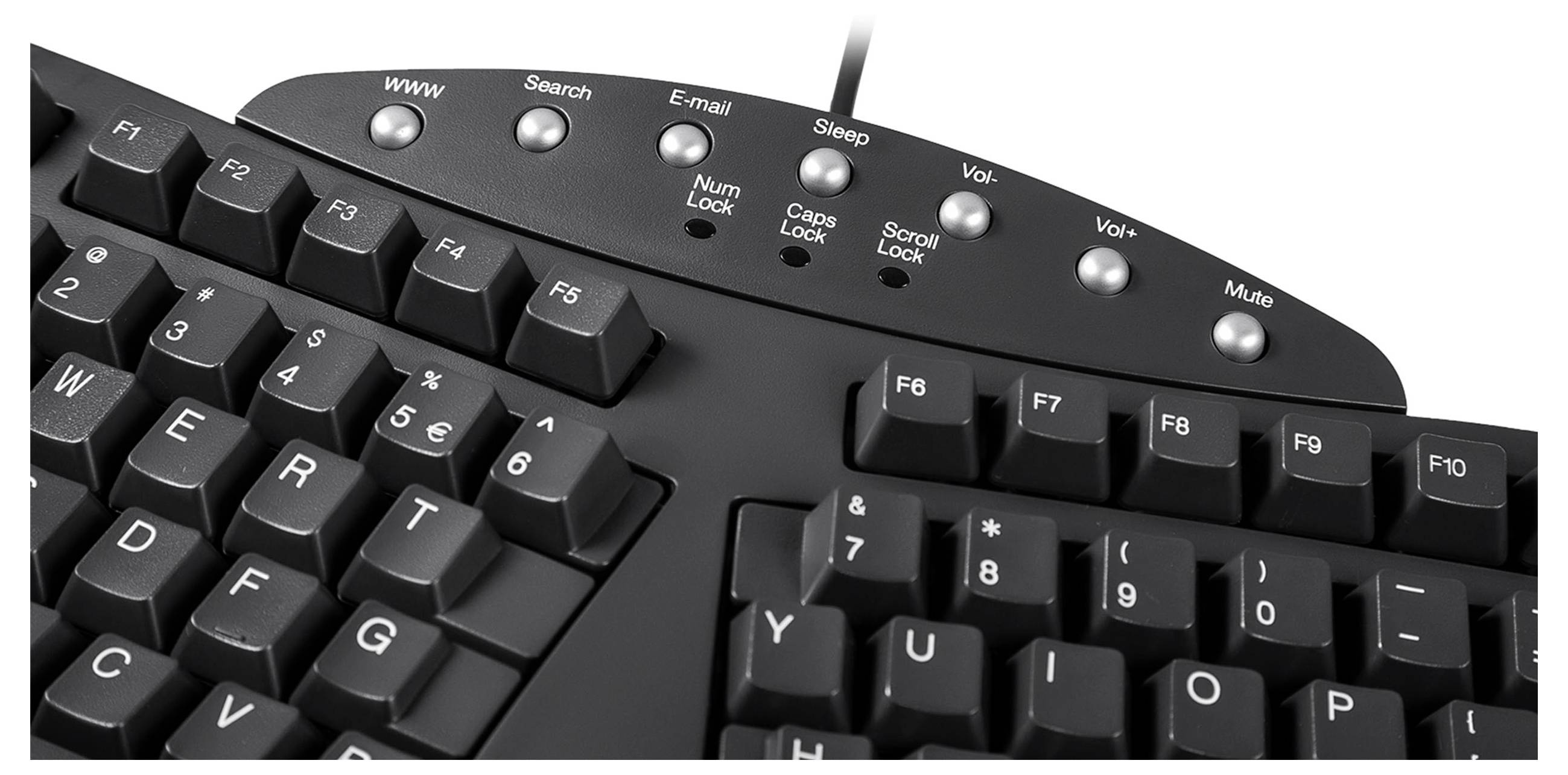 Perixx PERIDUO-512 DE B Kabelgebunden Tastatur, Maus-Set Ergonomisch Deutsch, QWERTZ Schwarz