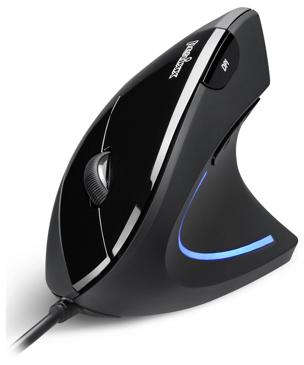 Perixx PERIDUO-512 DE B Kabelgebunden Tastatur, Maus-Set Ergonomisch Deutsch, QWERTZ Schwarz