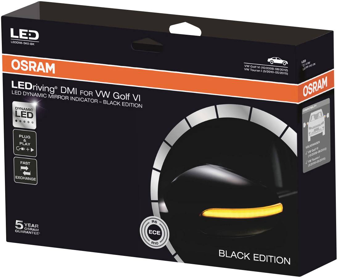 OSRAM LEDDMI 5K0 BK S LEDriving® Black Edition Spiegelblinker Volkswagen Volkswagen Golf VI, Volkswagen Touran