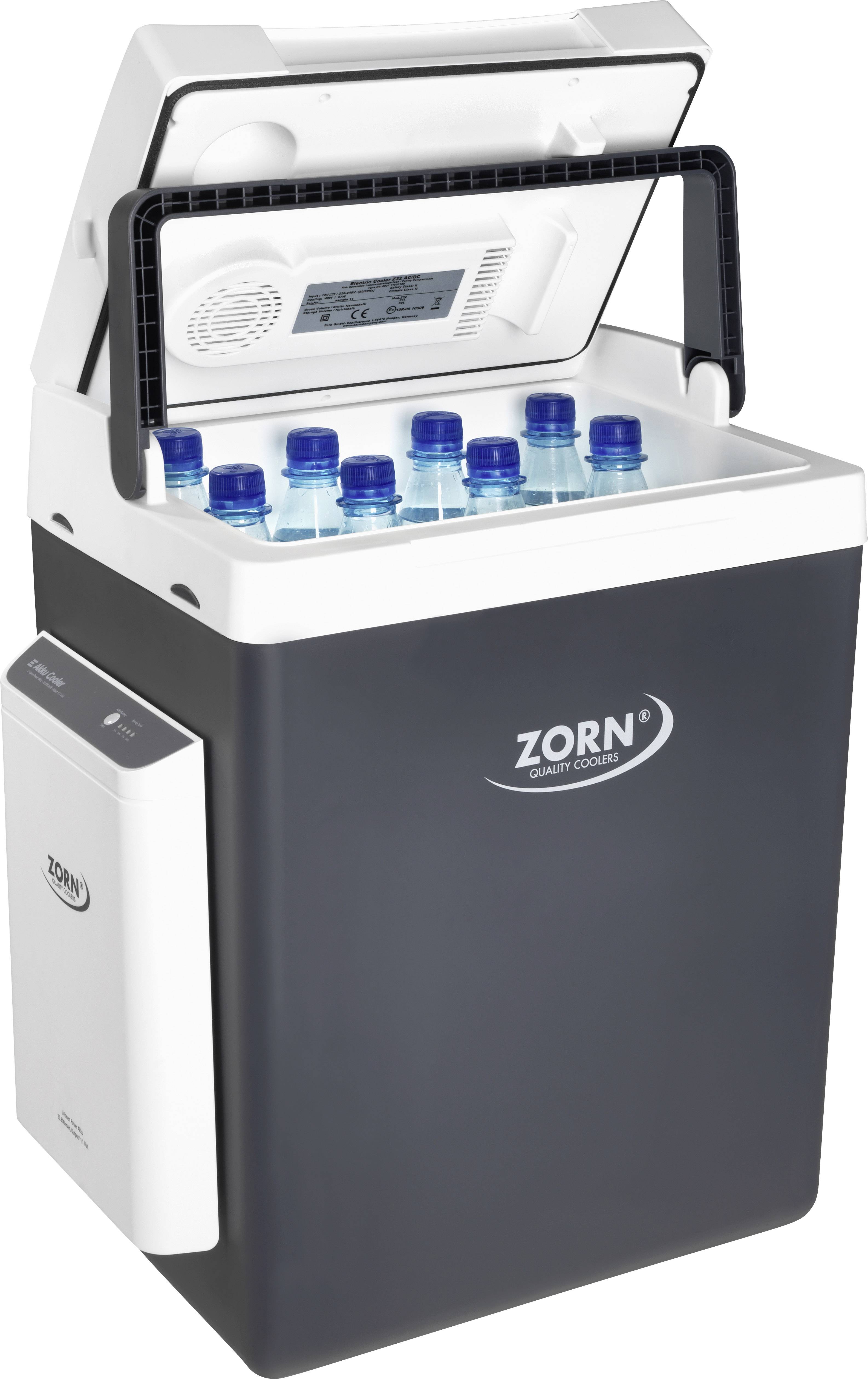 ZORN Kühlbox E Akku Cooler Z32 12/230V Kühlbox EEK: G (A - G) Thermoelektrisch 230 V, 12V Weiß, Grau 30l