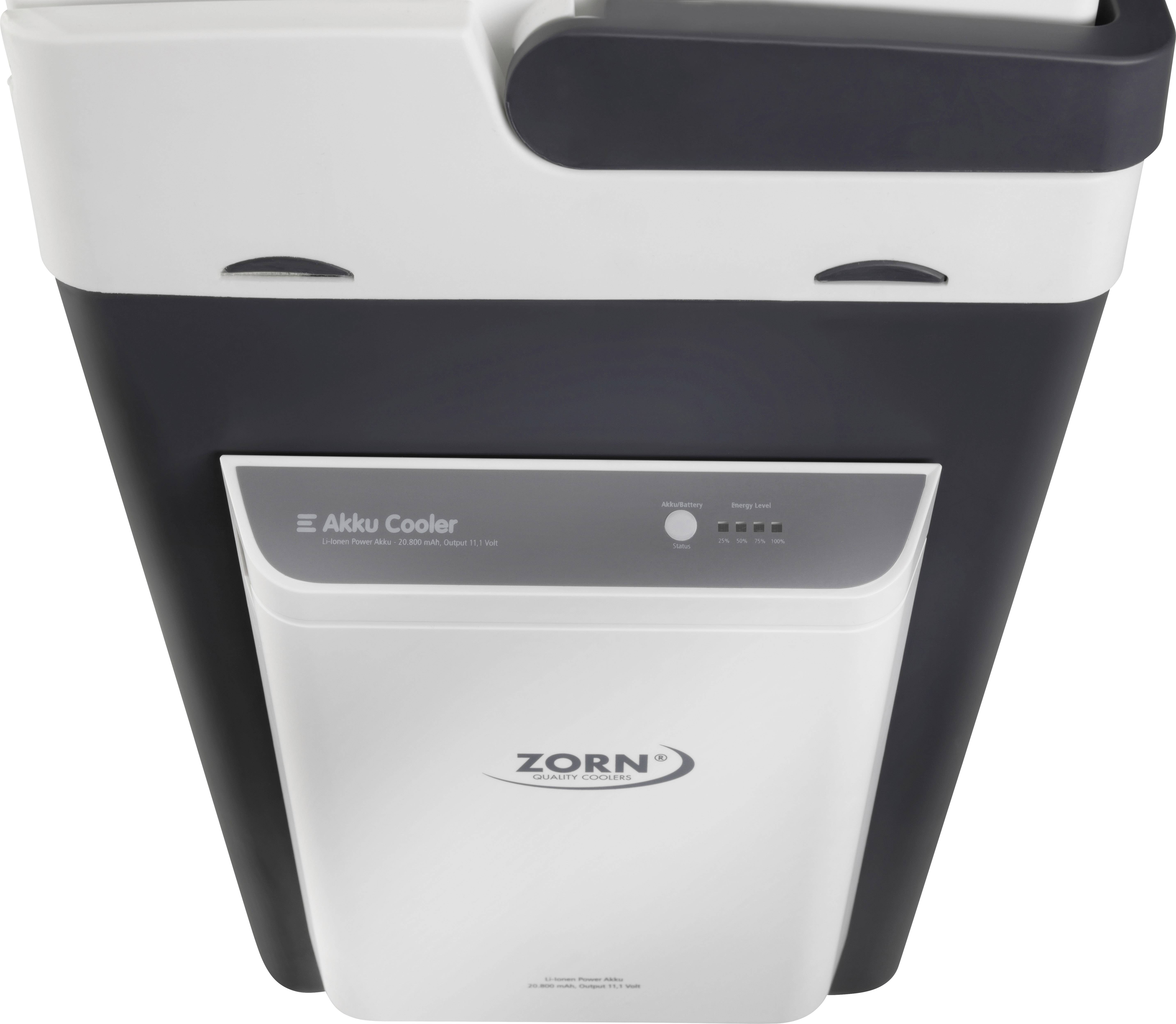 ZORN Kühlbox E Akku Cooler Z32 12/230V Kühlbox EEK: G (A - G) Thermoelektrisch 230 V, 12V Weiß, Grau 30l