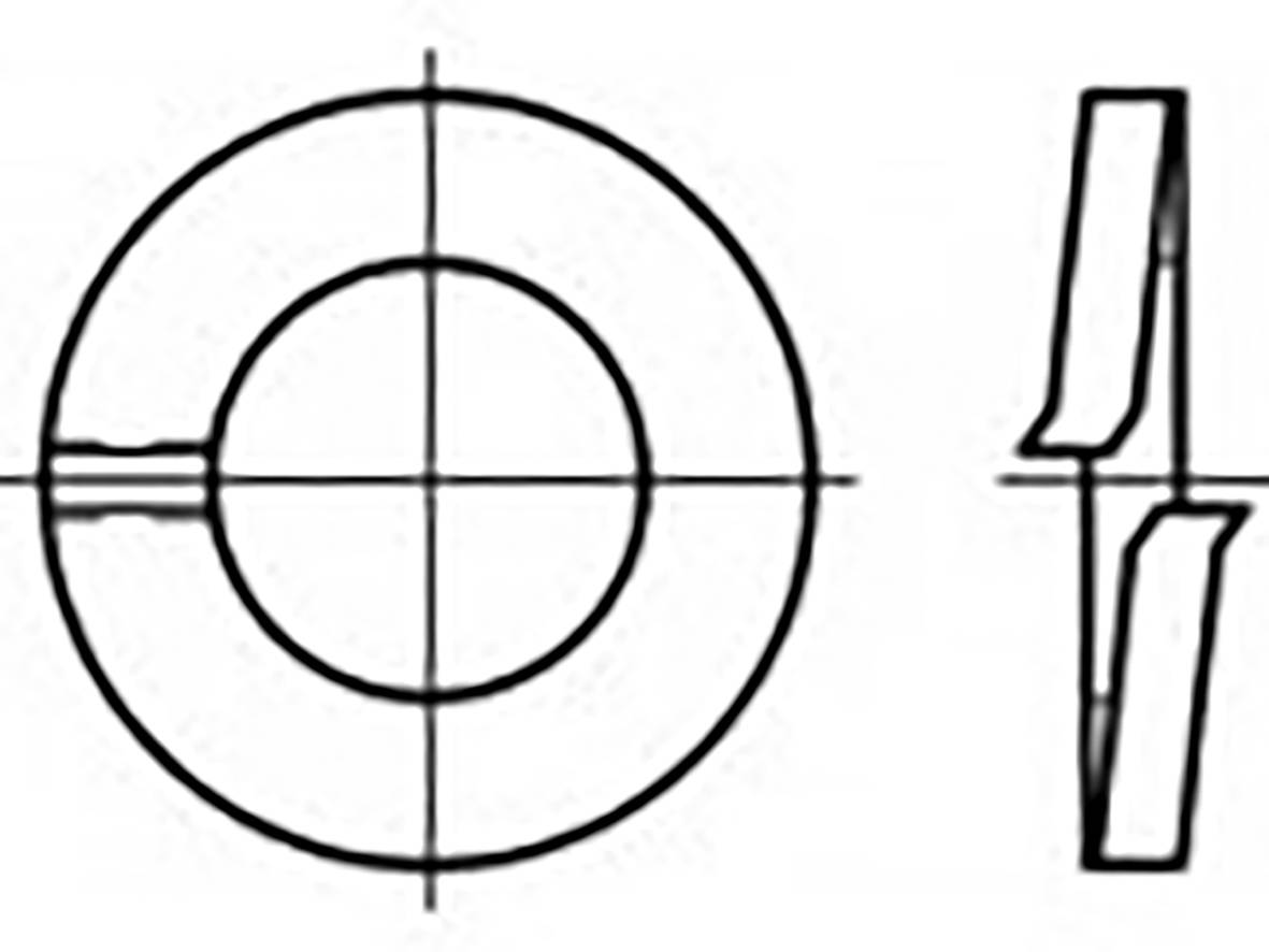 TOOLCRAFT TO-6854142 Federring Innen-Durchmesser: 6mm DIN 127 Federstahl feuerverzinkt 1000St.