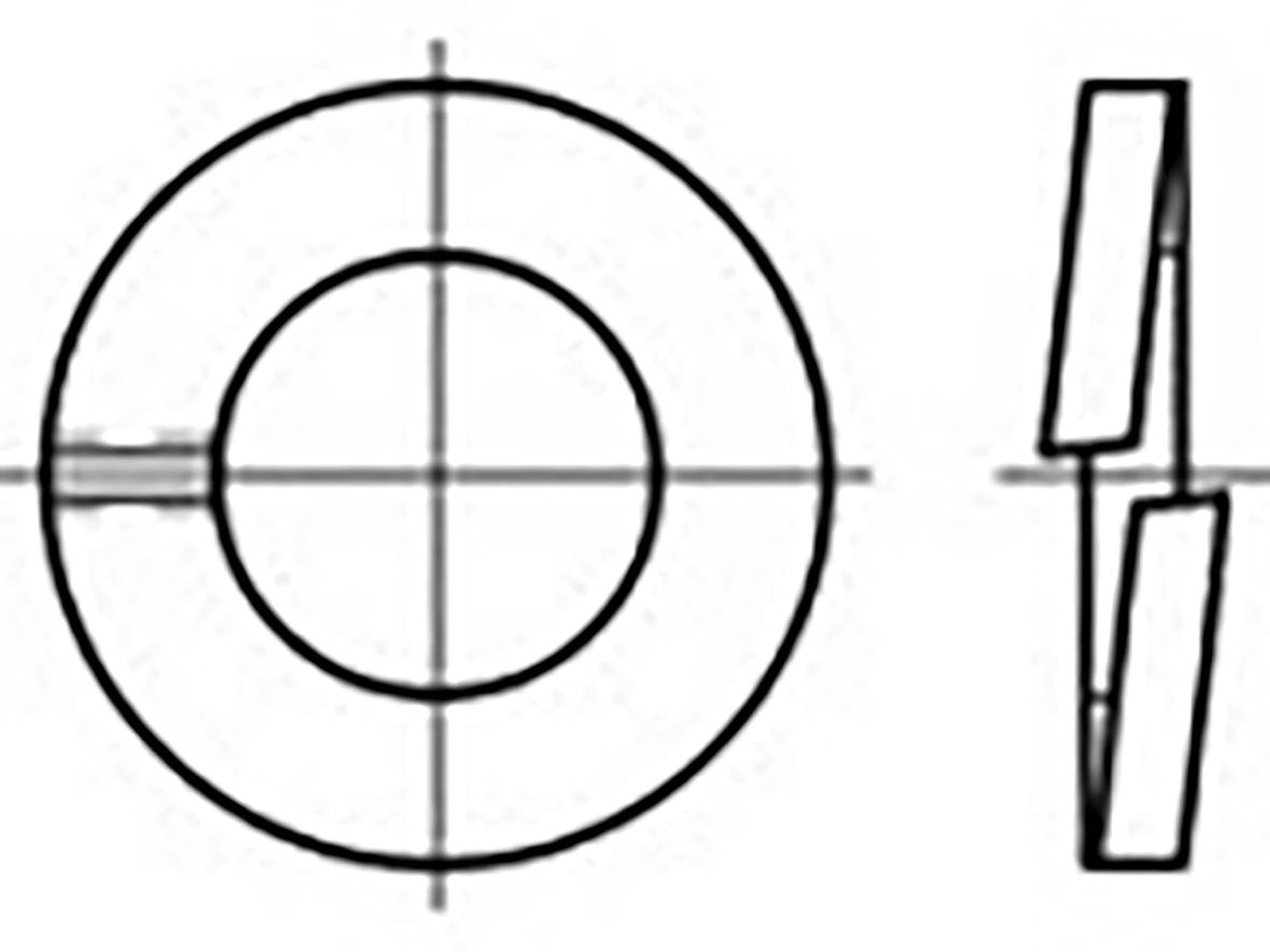TOOLCRAFT TO-6854133 Federring Innen-Durchmesser: 14mm DIN 127 Federstahl verzinkt 500St.