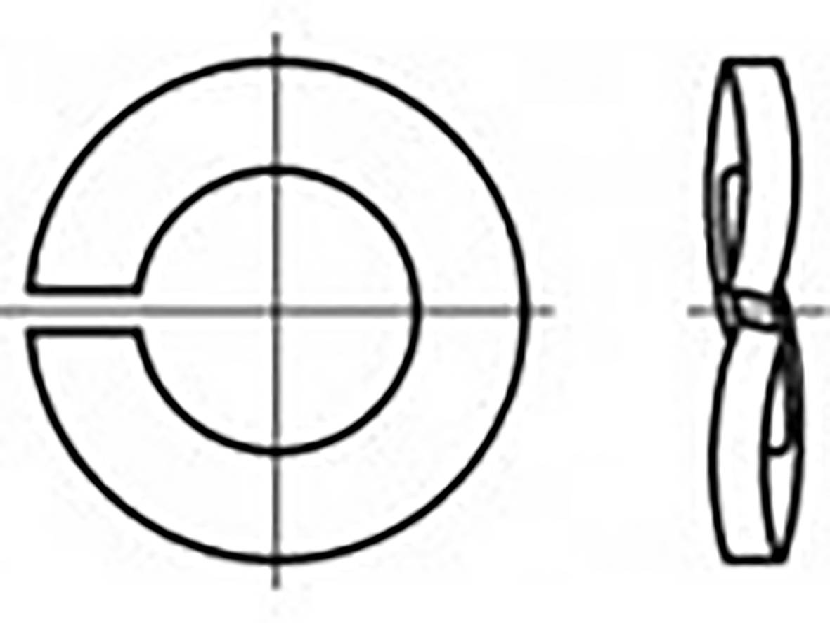 TOOLCRAFT TO-6854364 Federring Innen-Durchmesser: 10mm DIN 128 Federstahl verzinkt 1000St.