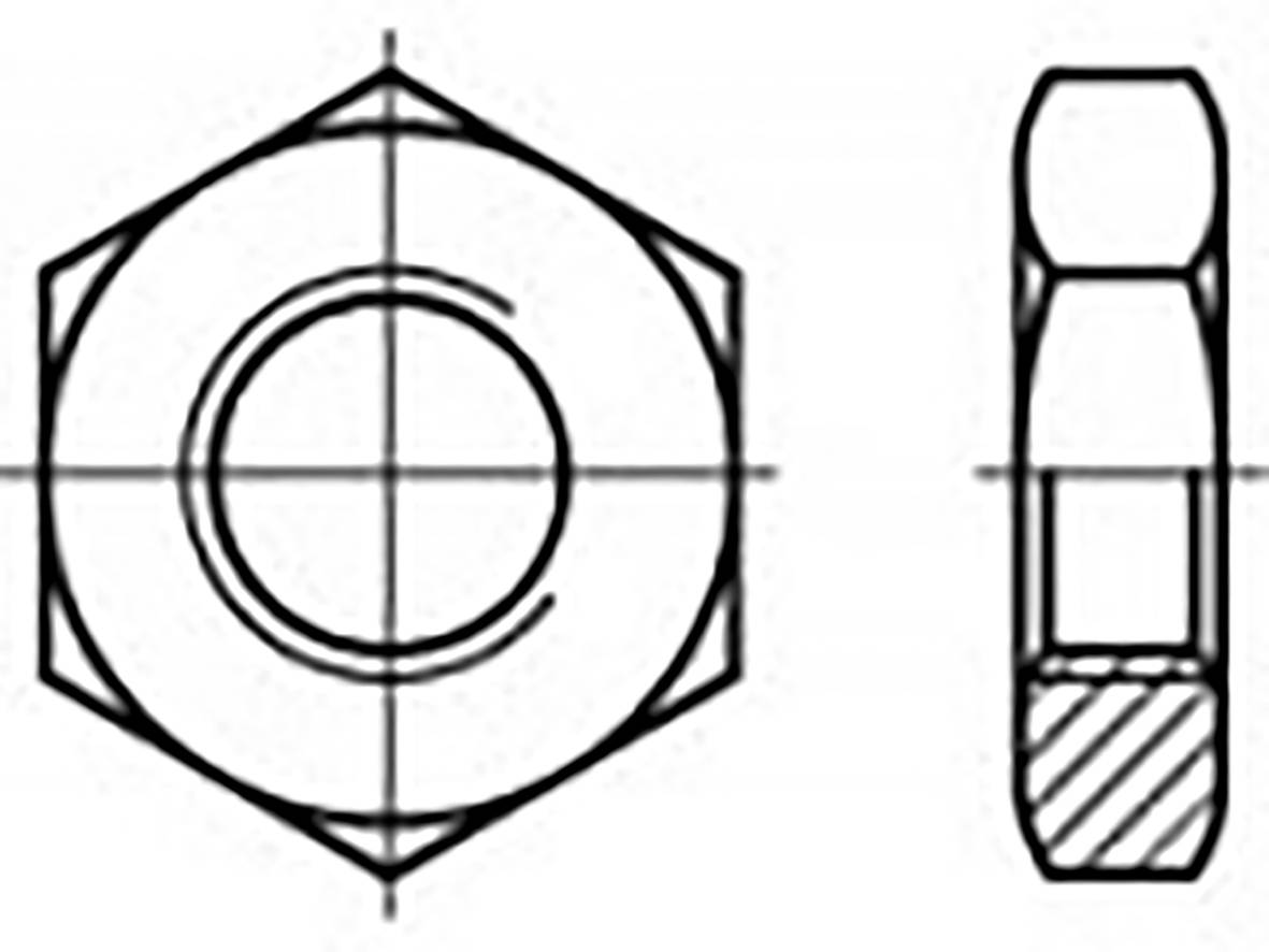 TOOLCRAFT TO-6854793 Sechskantmuttern M4 DIN 439 Stahl verzinkt 1000St.