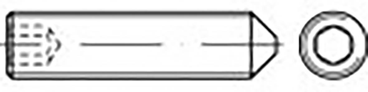 TOOLCRAFT TO-6857361 Gewindestift M5 4mm Edelstahl V2A A2 500St.