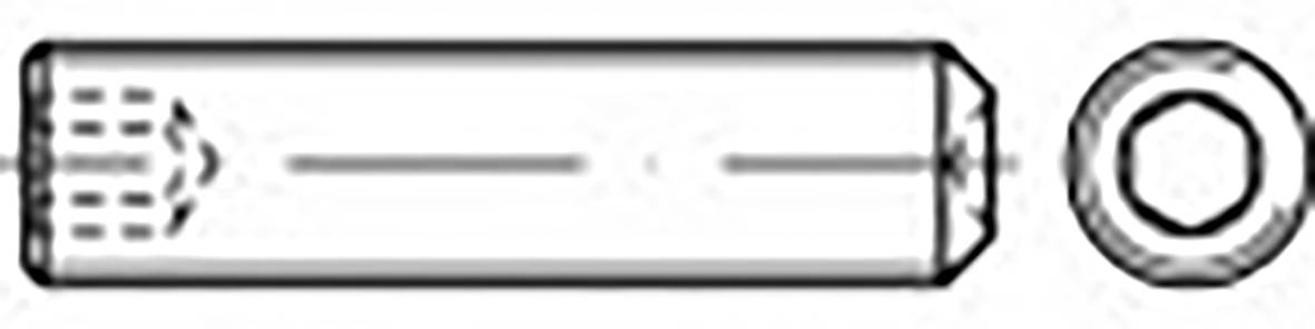 TOOLCRAFT TO-6857385 Gewindestift M8 6 mm Edelstahl V2A A2 500 St.
