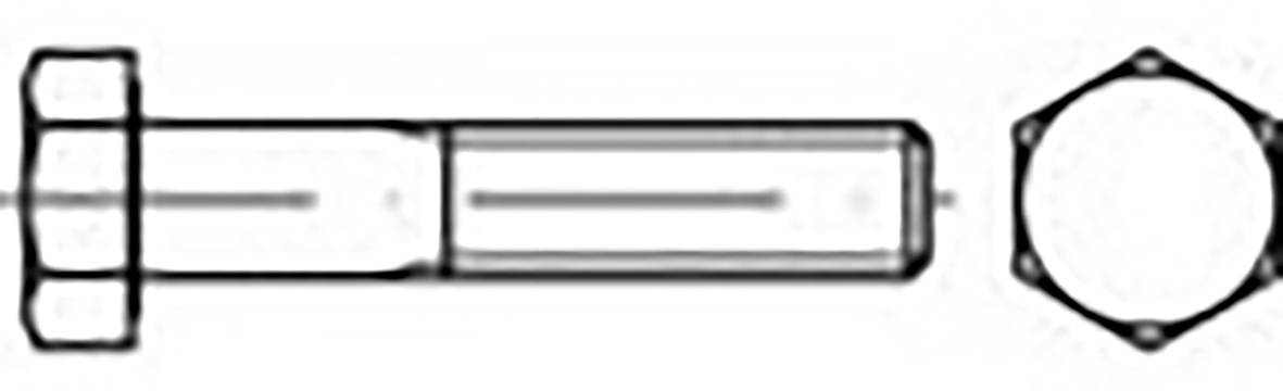 TOOLCRAFT TO-6861381 Sechskantschraube M10 55mm Außensechskant DIN 960 Stahl 100St.
