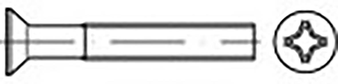 TOOLCRAFT TO-6863361 Senkschrauben M5 30mm Kreuzschlitz Phillips DIN 965 Edelstahl V2A A2 200St.