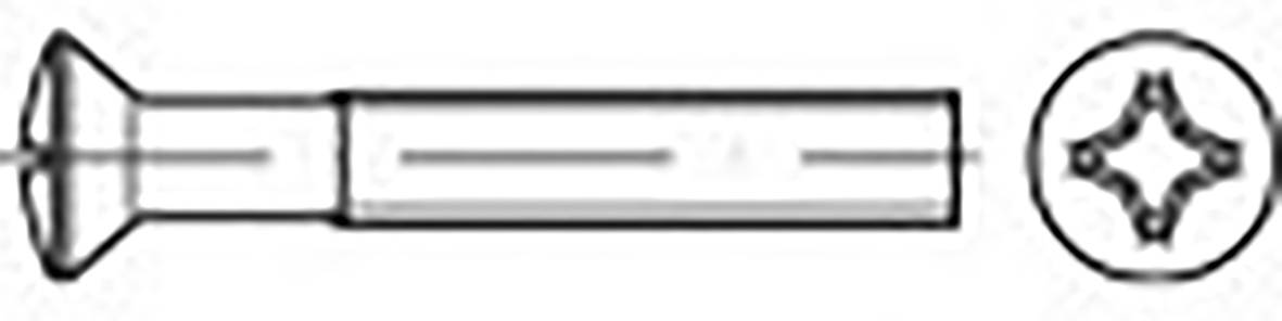 TOOLCRAFT TO-6863451 Linsensenkschrauben M4 12mm Kreuzschlitz Phillips DIN 966 Stahl verzinkt 2000St.
