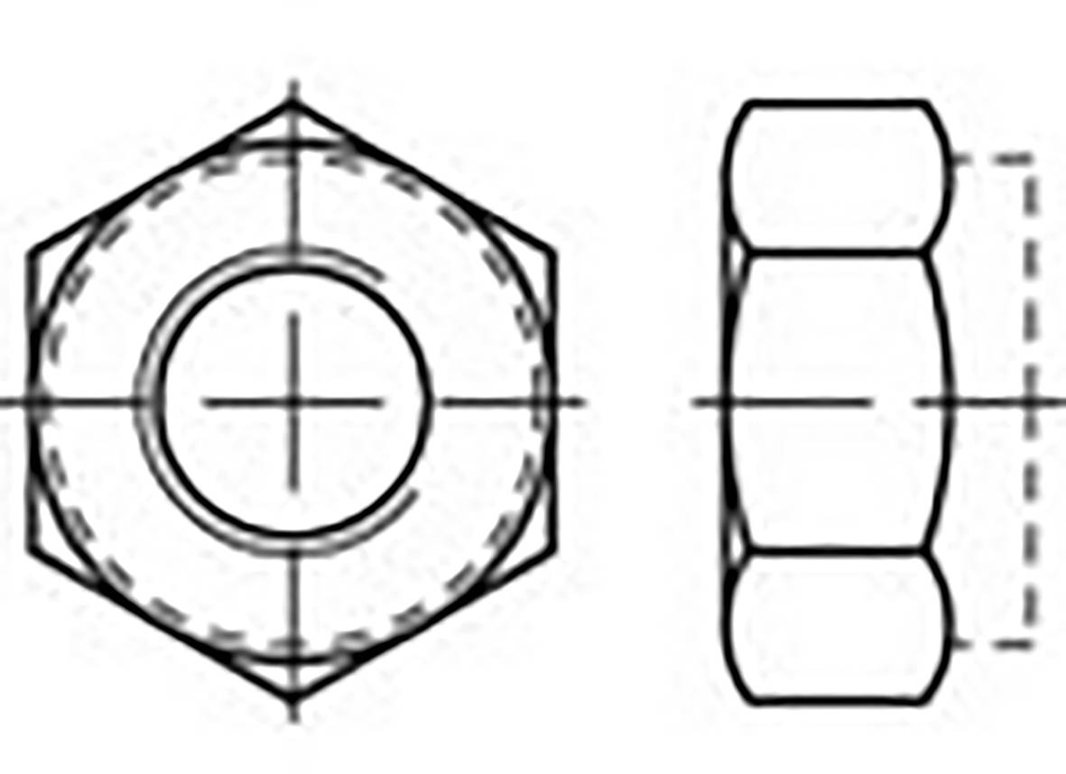 TOOLCRAFT TO-6864594 Sechskantmuttern M16 DIN 985 Stahl verzinkt 100St.