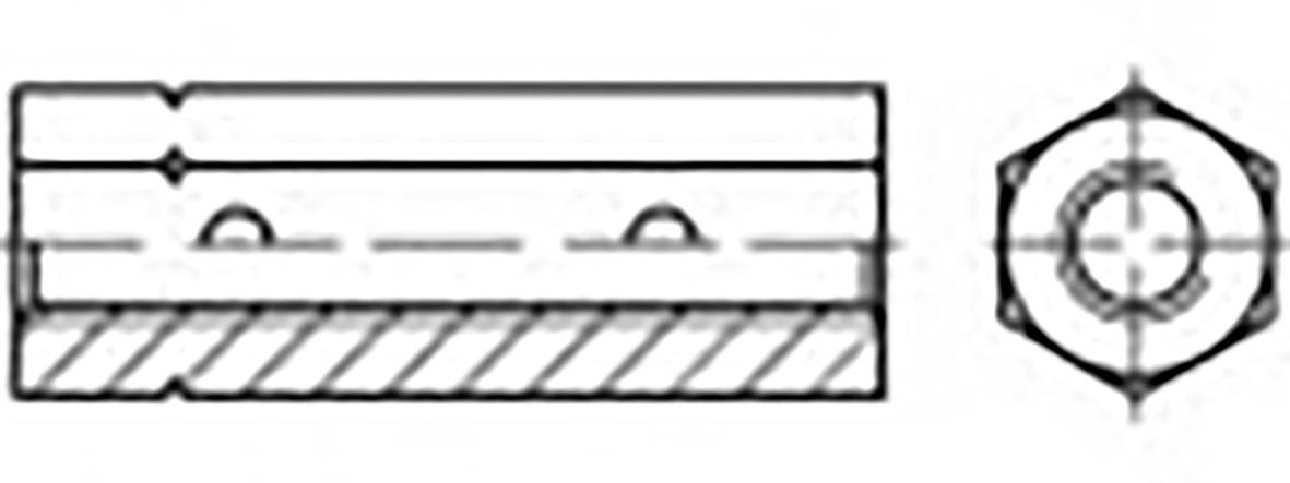 TOOLCRAFT TO-6865995 Sechskantspannschlossmutter M20 Stahl verzinkt DIN 1479 1 St.