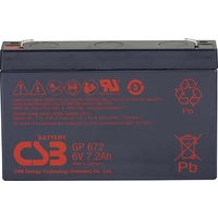CSB Battery GP 672 Standby USV GP672F1 Bleiakku 6V 7.2Ah Blei-Vlies (AGM) (B x H x T) 151 x 101 x 34mm Flachstecker 4.8 mm CSB Battery GP 672 Standby USV GP672F1 Bleiakku 6V 7.2Ah Blei-Vlies (AGM) (B x H x T) 151 x 101 x 34mm Flachstecker 4.8 mm
