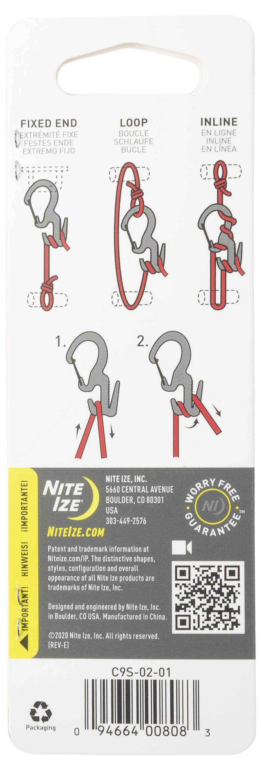 NITE Ize NI-C9S-02-01 Karabiner Figure9 Small 69mm x 34mm x 8mm 1St.