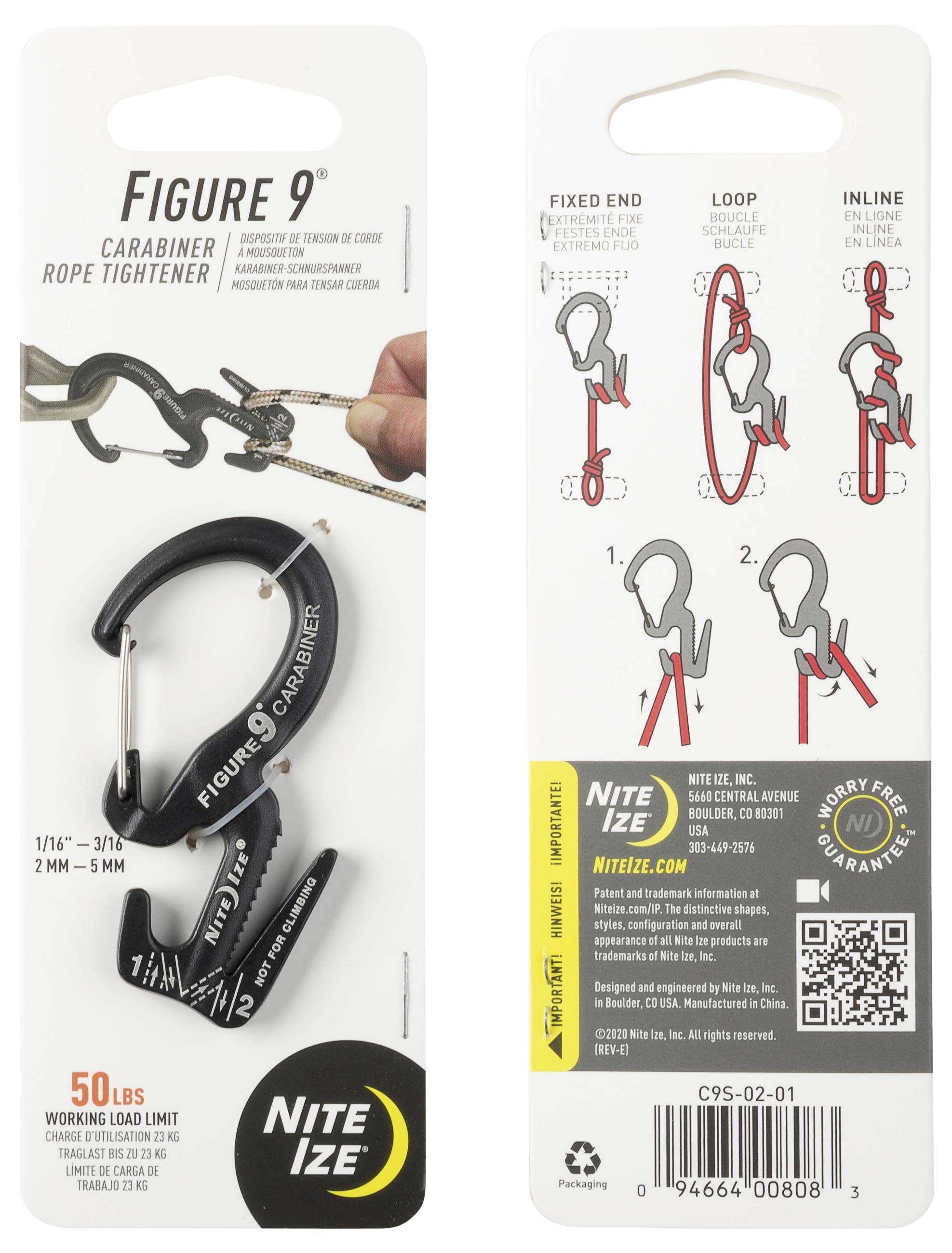 NITE Ize NI-C9S-02-01 Karabiner Figure9 Small 69mm x 34mm x 8mm 1St.