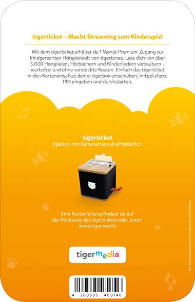 Tigerticket-1 Monats ABO für Tigerbox Touch Tigertones Streamingdienst 4201