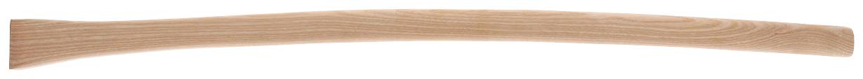 Ein gebogener Holzgriff, möglicherweise für ein Werkzeug, mit einer glatten Oberfläche und sichtbarer Maserung.