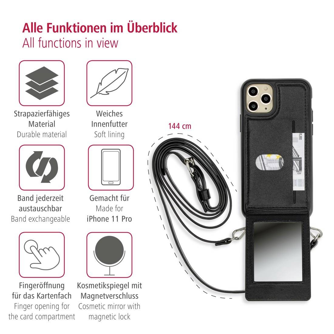 Hama Mirror Cover Apple iPhone 6 Plus Schwarz 188764