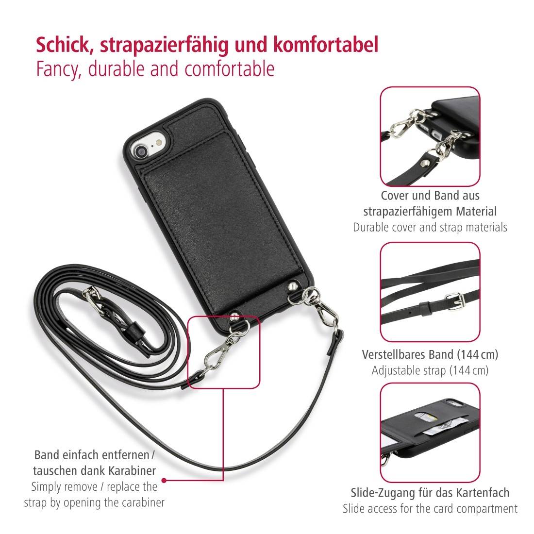 Hama Mirror Cover Apple iPhone 6, iPhone 6S, iPhone 7, iPhone 8, iPhone SE (2020) Schwarz 188759