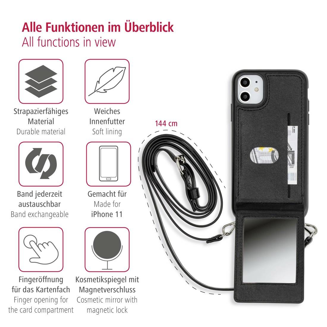 Hama Mirror Cover Apple iPhone 11 Schwarz 188763