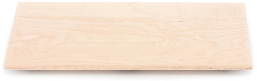 Ein rechteckiges, flaches Holzbrett mit glatter Oberfläche. Ideal zum Servieren oder als Schneidebrett in der Küche.