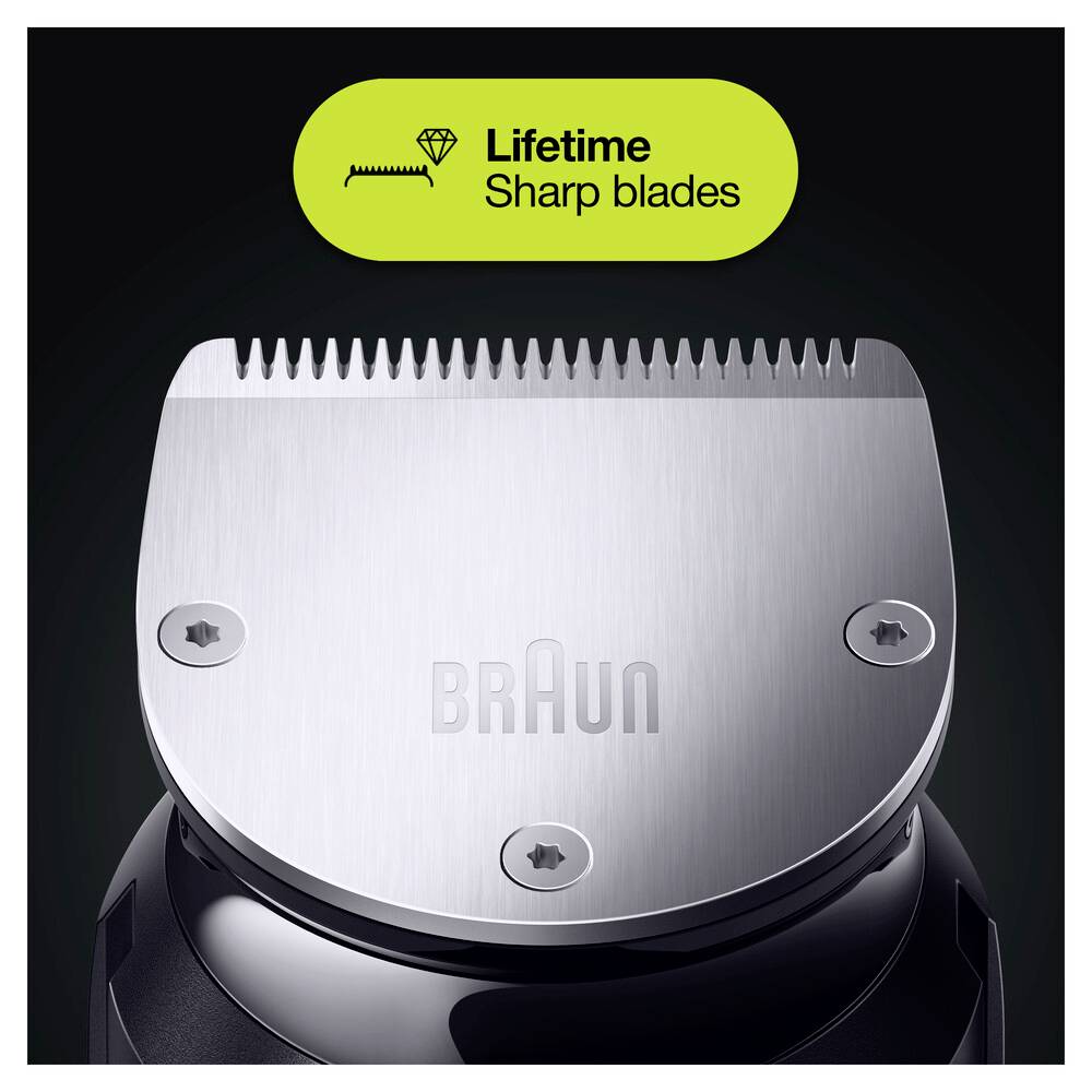 Braun MGK7221 Haarschneider, Bartschneider, Rasierer, Ohr-, Nasenhaartrimmer, Körperhaartrimmer, Präzisions Trimmer abwaschbar Schwarz, Grau