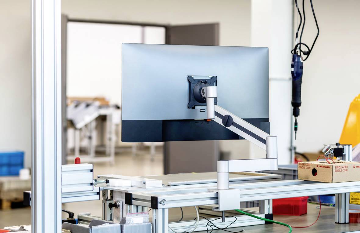 DURABLE - Befestigungskit - einstellbarer Arm - für Monitor / Curved-Monitor - Aluminium, hochwertiger Kunststoff - Silb