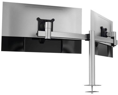 Durable Monitor-Tischhalterung 508623 2 53,3 cm (21") - 68,6 cm (27") Silber Drehbar, Neigbar, Höhenverstellbar