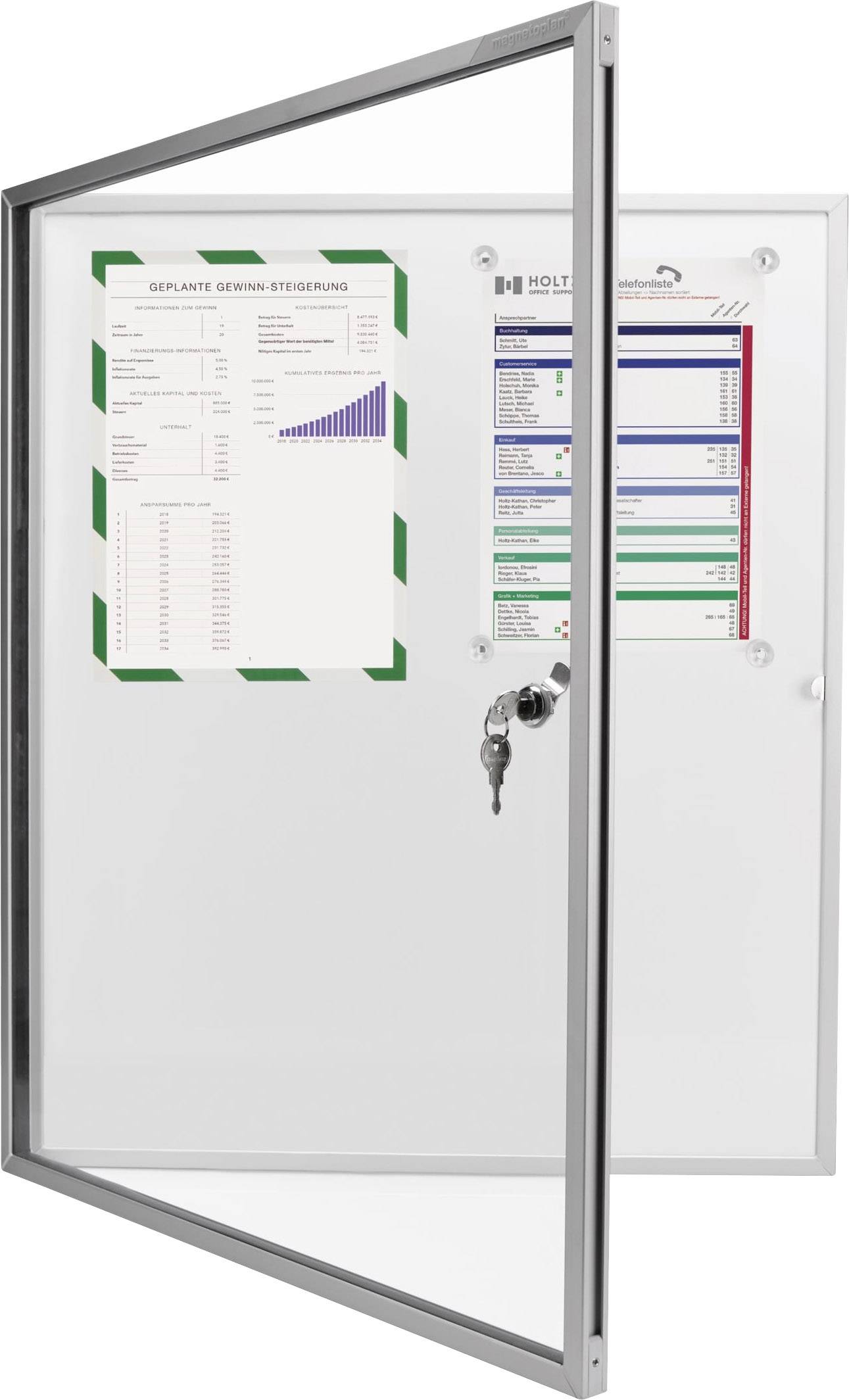 Magnetoplan Schaukasten 1215000 Verwendung für Papierformat: 4 x DIN A4 Innenbereich 1215000 Aluminium 1St.