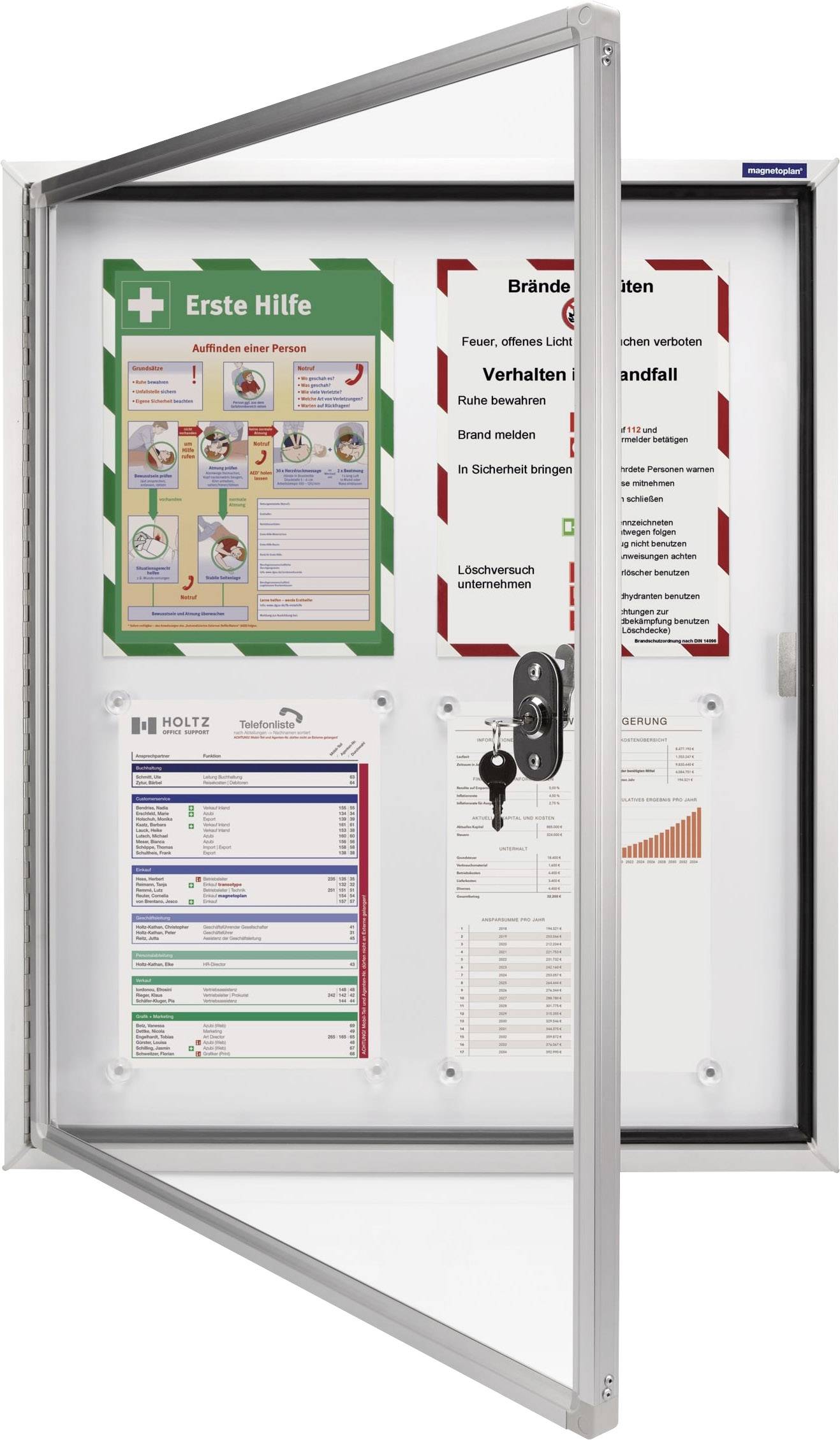 Magnetoplan Schaukasten 1214000 Verwendung für Papierformat: 4 x DIN A4 Außenbereich 1214000 Aluminium 1St.