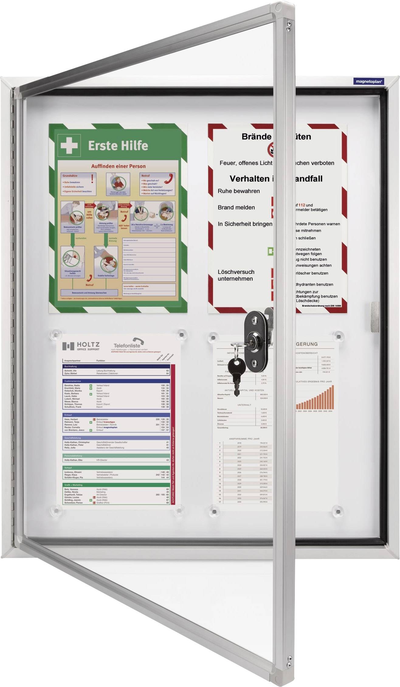 Magnetoplan Schaukasten 1214100 Verwendung für Papierformat: 6 x DIN A4 Außenbereich 1214100 Aluminium 1St.