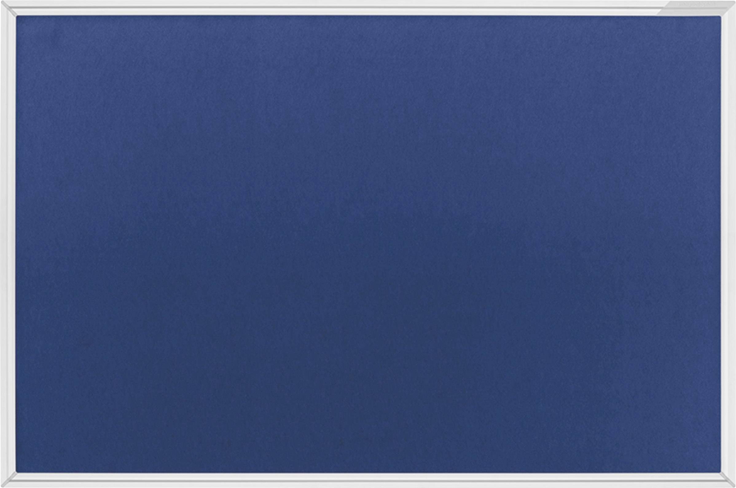 Blaue Pinnwand mit weißem Rand.