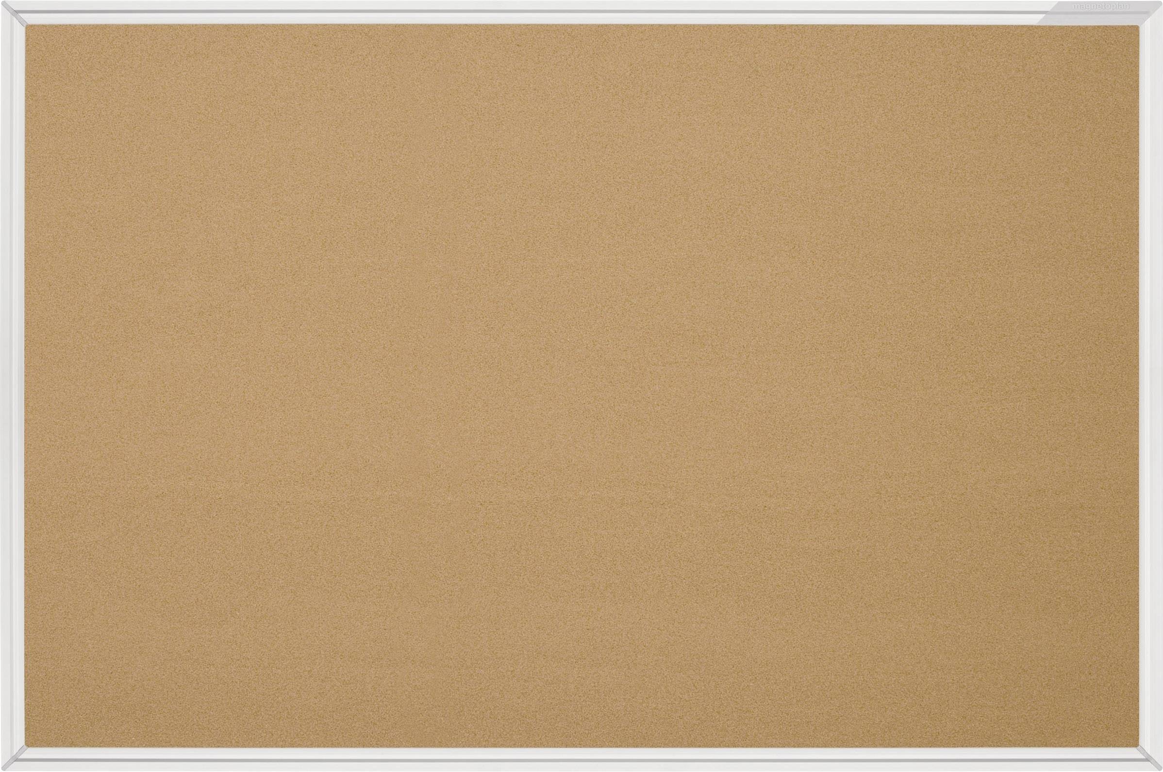 Leere Pinnwand mit weißem Rahmen. Ideal für Notizen, Fotos oder andere Informationen.