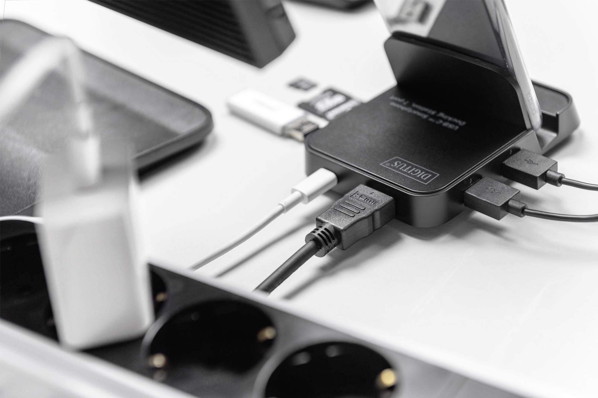 Digitus USB 3.0 Typ-C™ Smartphone Docking Station USB-C® (USB 3.2 Gen 1) Handy Dockingstation Schwarz