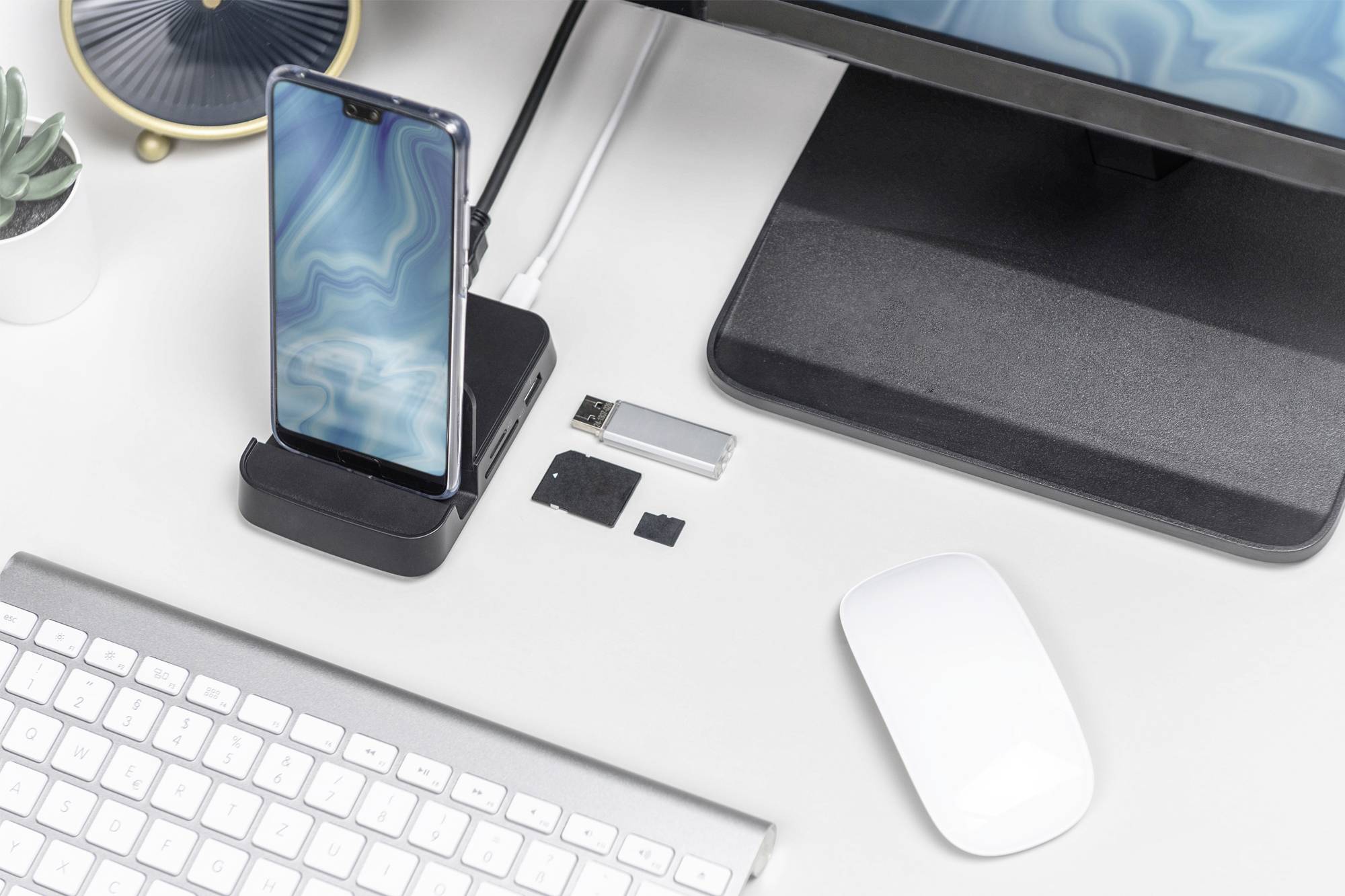 Digitus USB 3.0 Typ-C™ Smartphone Docking Station USB-C® (USB 3.2 Gen 1) Handy Dockingstation Schwarz