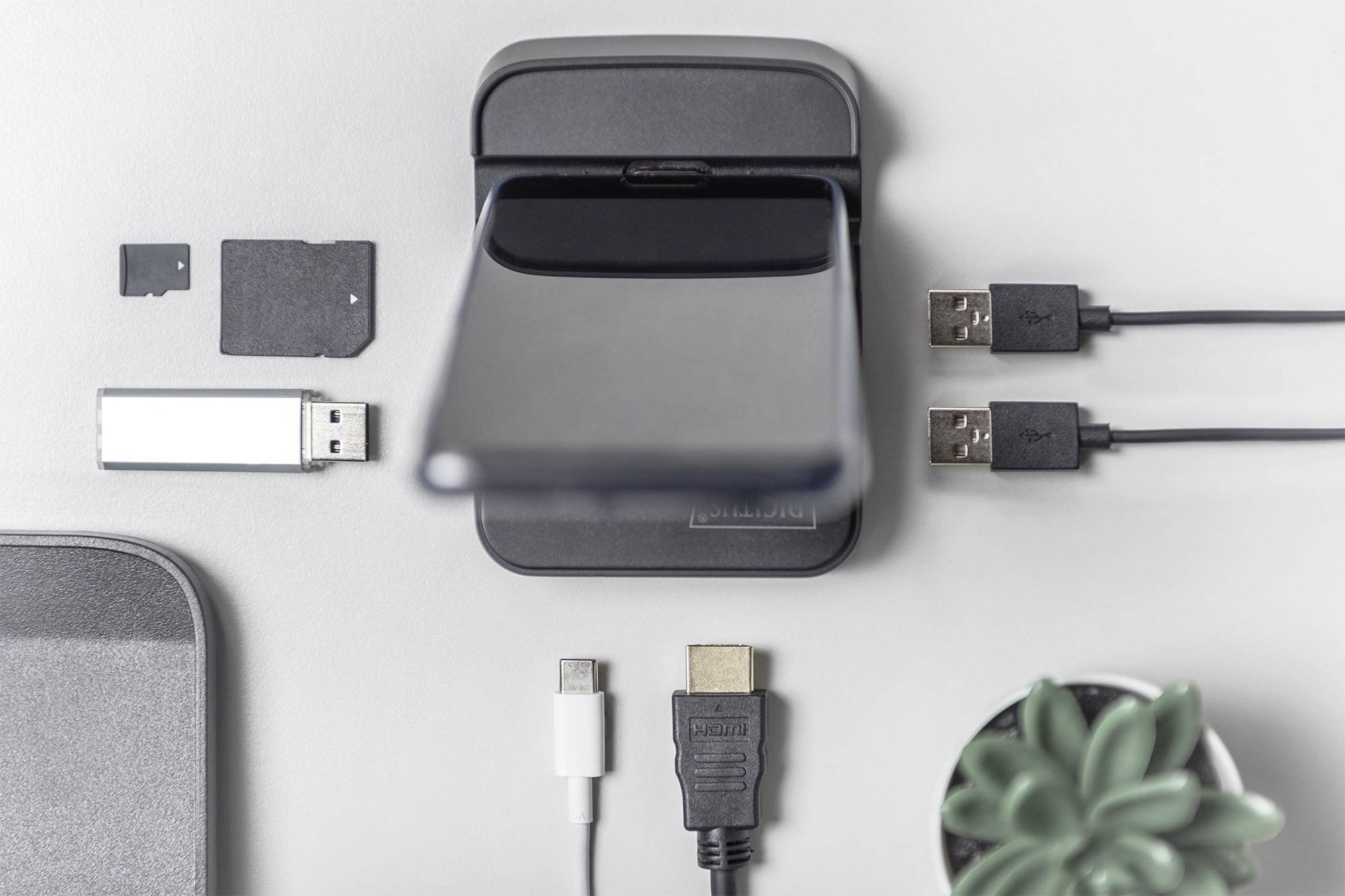 Digitus USB 3.0 Typ-C™ Smartphone Docking Station USB-C® (USB 3.2 Gen 1) Handy Dockingstation Schwarz