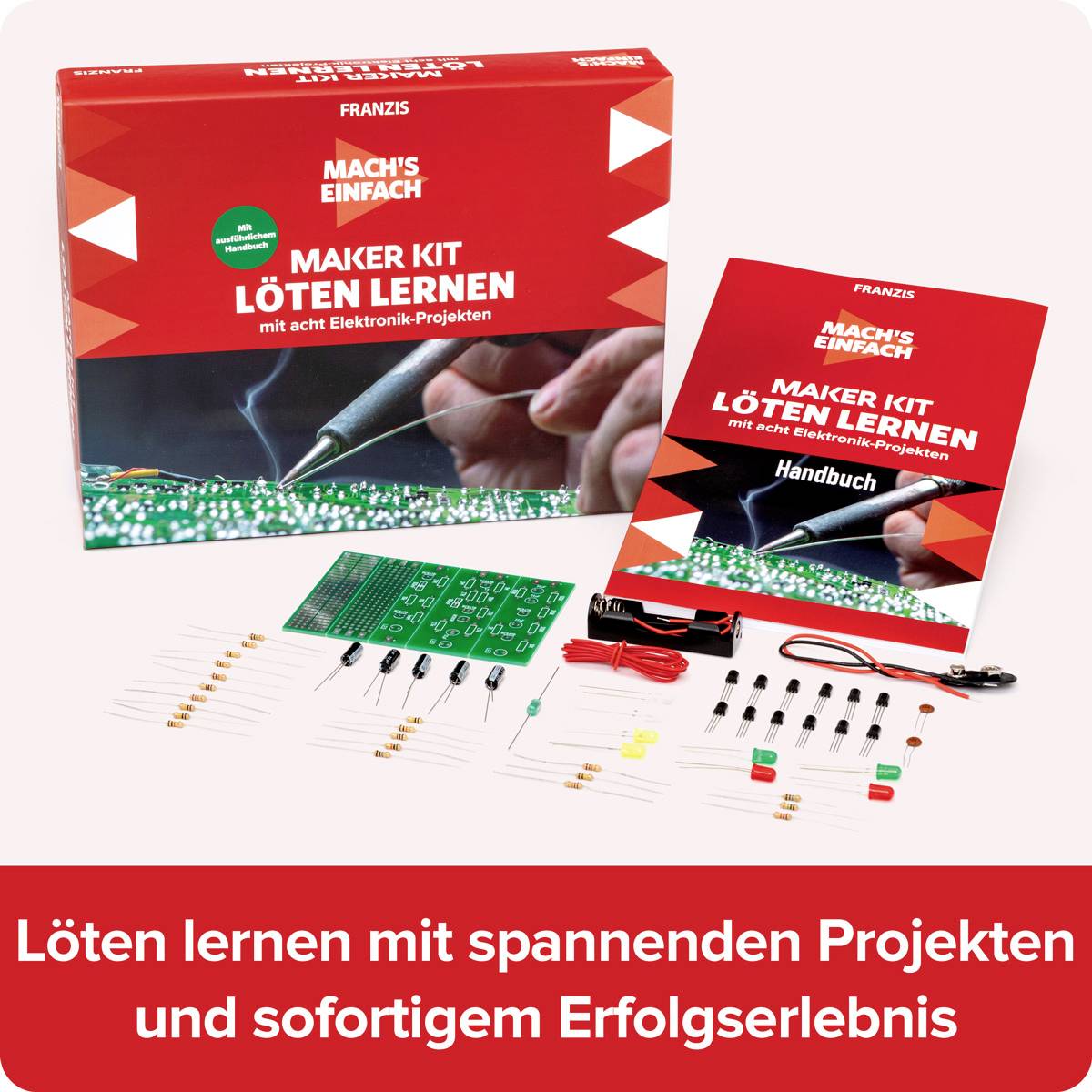 FRANZIS Verlag 67122 Mach's einfach - Löten lernen Löten Maker Kit ab 14 Jahre