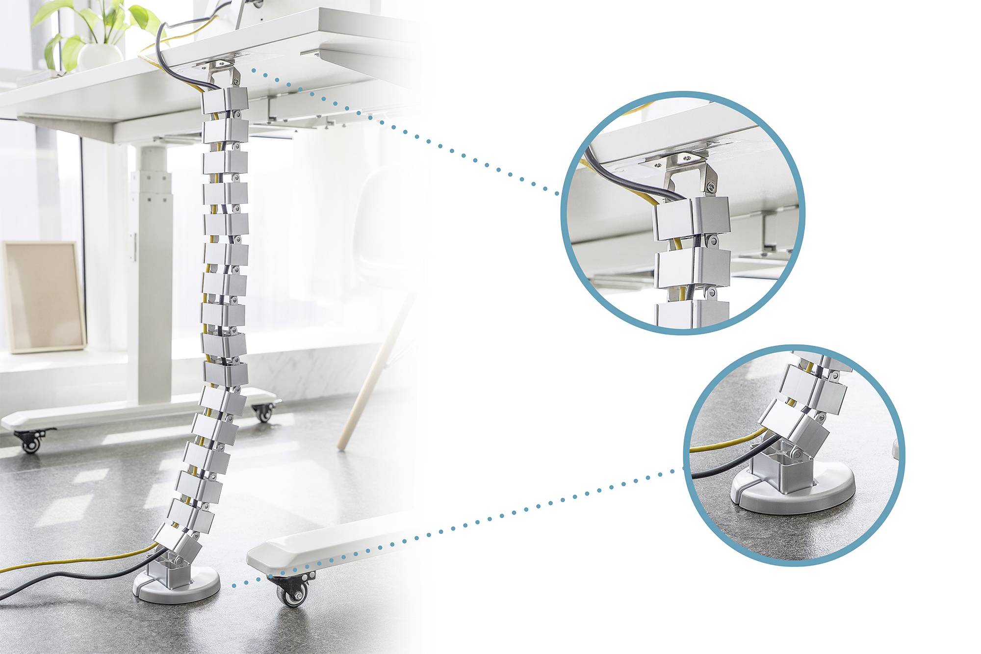 Digitus Kabel-Bündelschlauch 130cm ABS Kunststoff, Metall Silber flexibel (L x B x H) 130 x 6.7 x 3.5cm 1 St. DA-90506