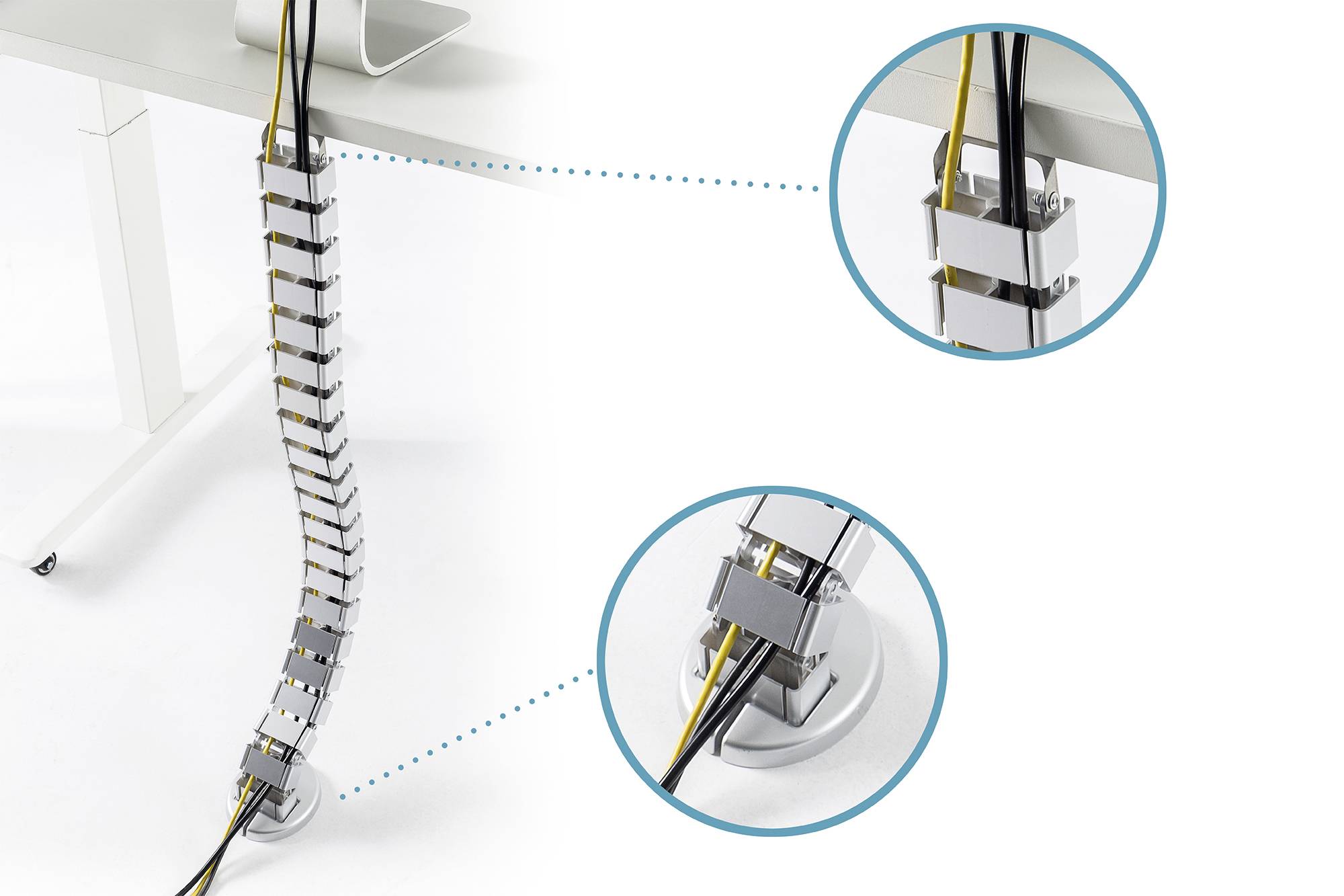 Digitus Kabel-Bündelschlauch 130cm ABS Kunststoff, Metall Silber flexibel (L x B x H) 130 x 6.7 x 3.5cm 1 St. DA-90506