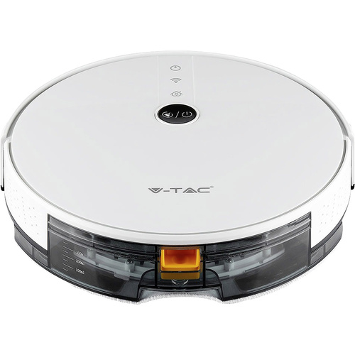V-TAC VT-5555 white Reinigungsroboter Weiß Fernbedienbar, App gesteuert, Kompatibel mit Amazon Alexa, kompatibel mit Google Home