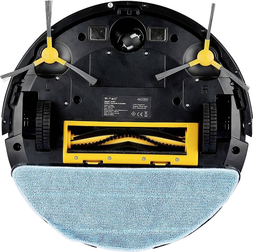 V-TAC VT-5555 white Reinigungsroboter Weiß Fernbedienbar, App gesteuert, kompatibel mit Amazon Alexa, kompatibel mit Google Home