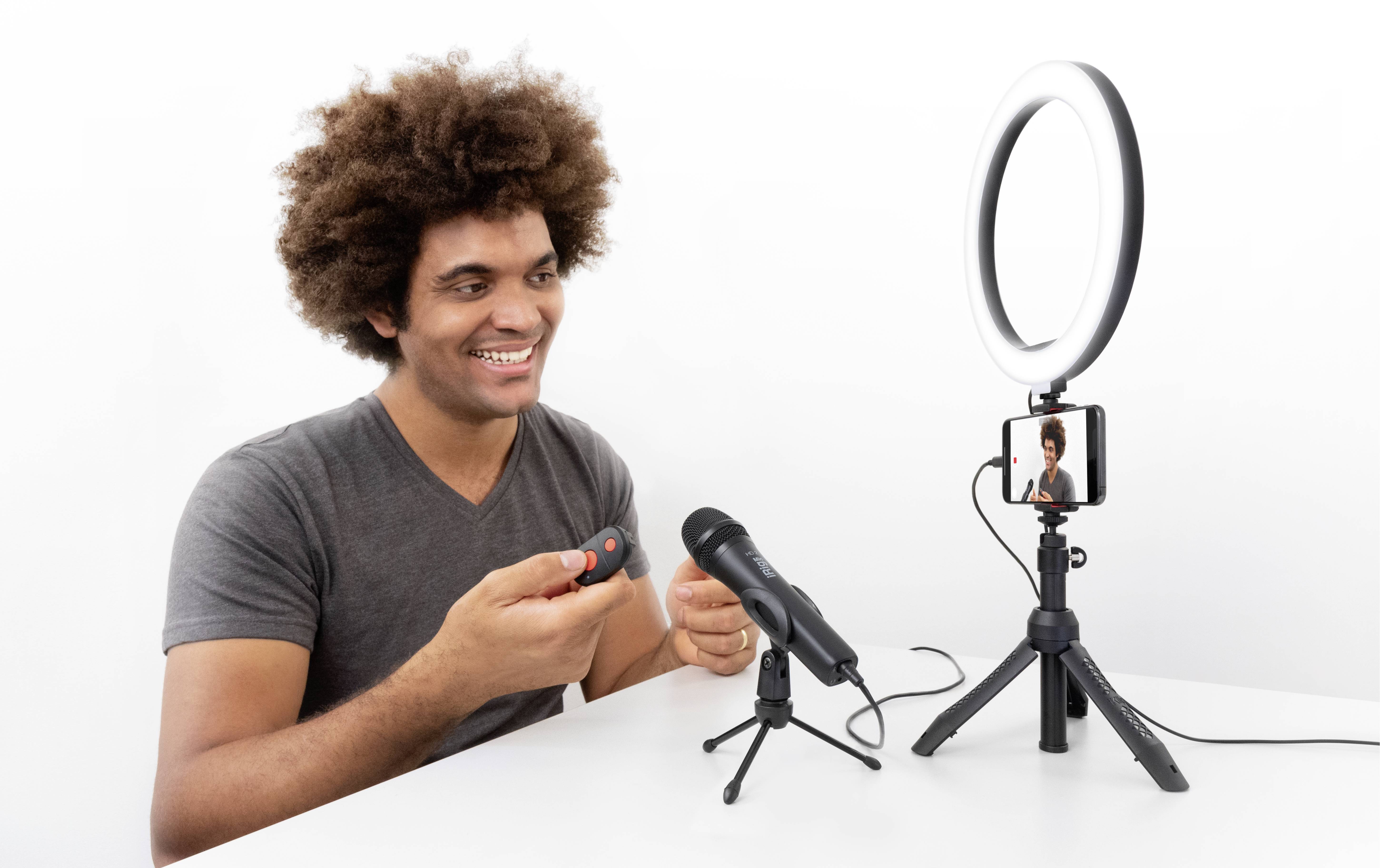 IK Multimedia iRig Video Creator HD Bundle Hand Handymikrofon Übertragungsart (Details):Kabelgebund