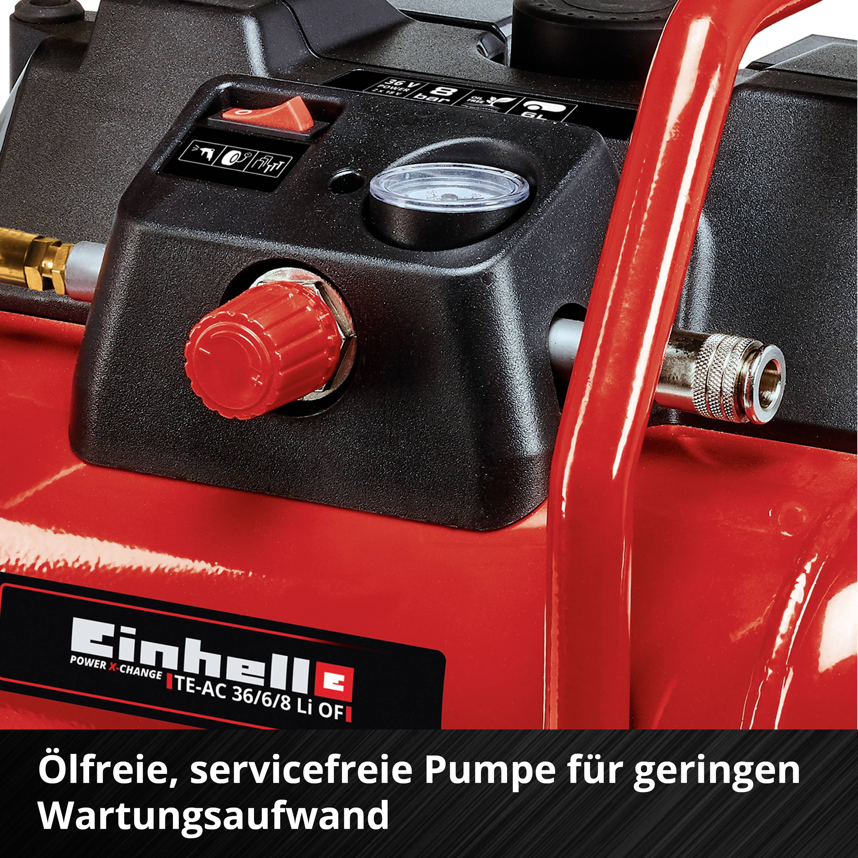 Einhell 4020450 Kompressor Power X-Change TE-AC 36/6/8 Li – Solo 8 bar 1 Zylinder
