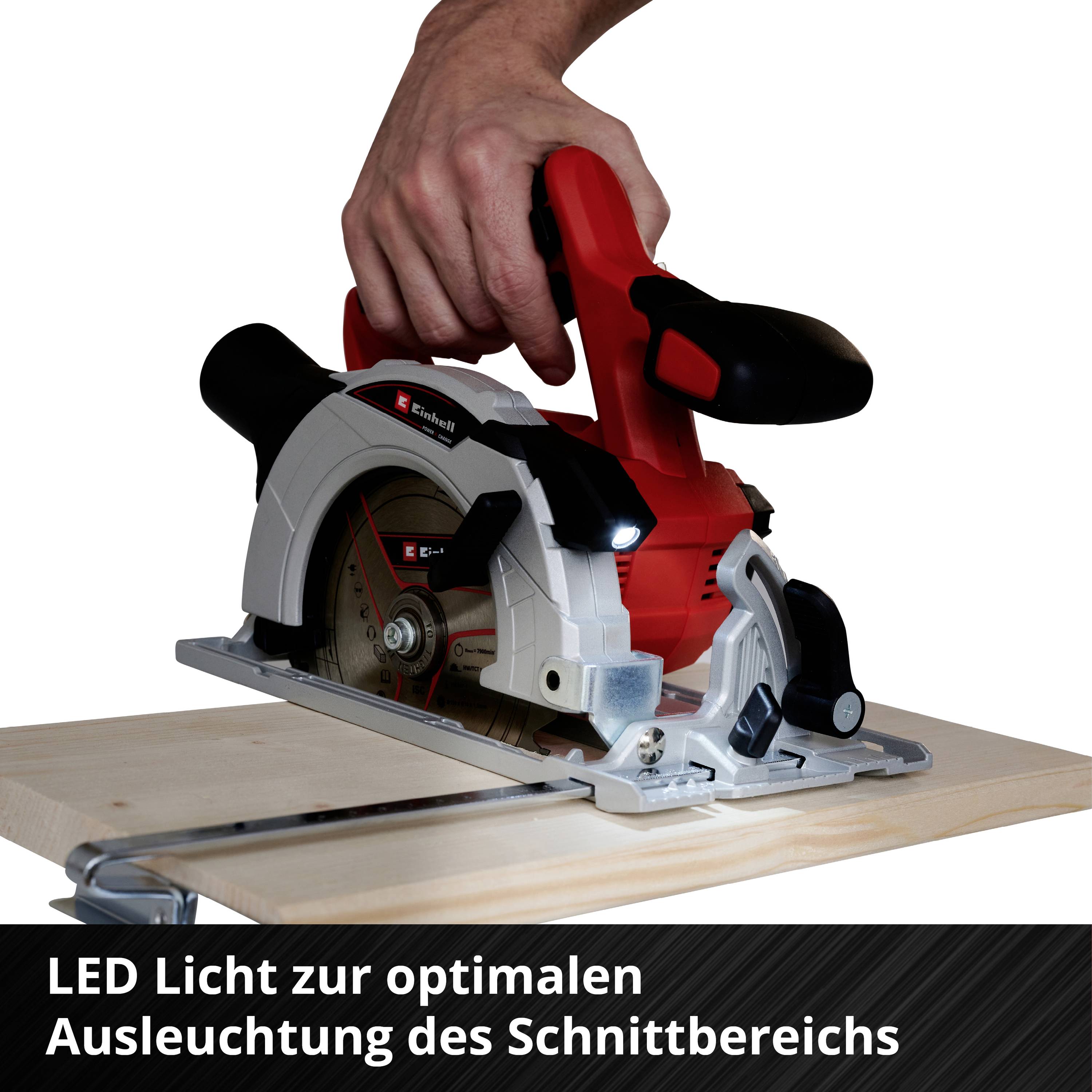 Einhell TE-CS 18/150 Li - Solo Akku-Handkreissäge Schnitttiefe max. (90°) 48mm ohne Akku, mit Zubehör 18V