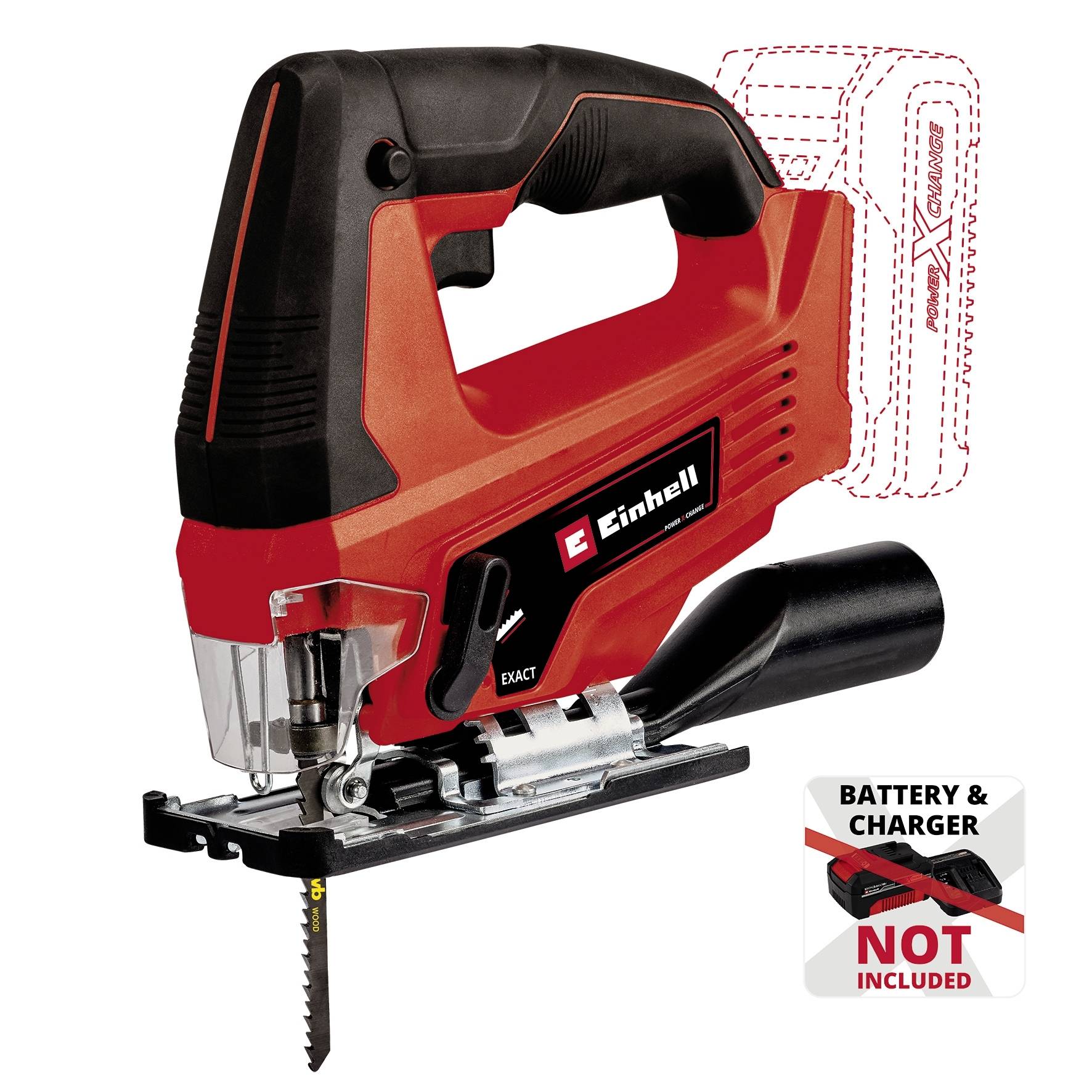 Einhell TC-JS 18 Li - Solo Power X-Change Akku-Stichsäge 4321209 mit Zubehör, ohne Akku, ohne Ladegerät 18V Anzahl mitgelieferte