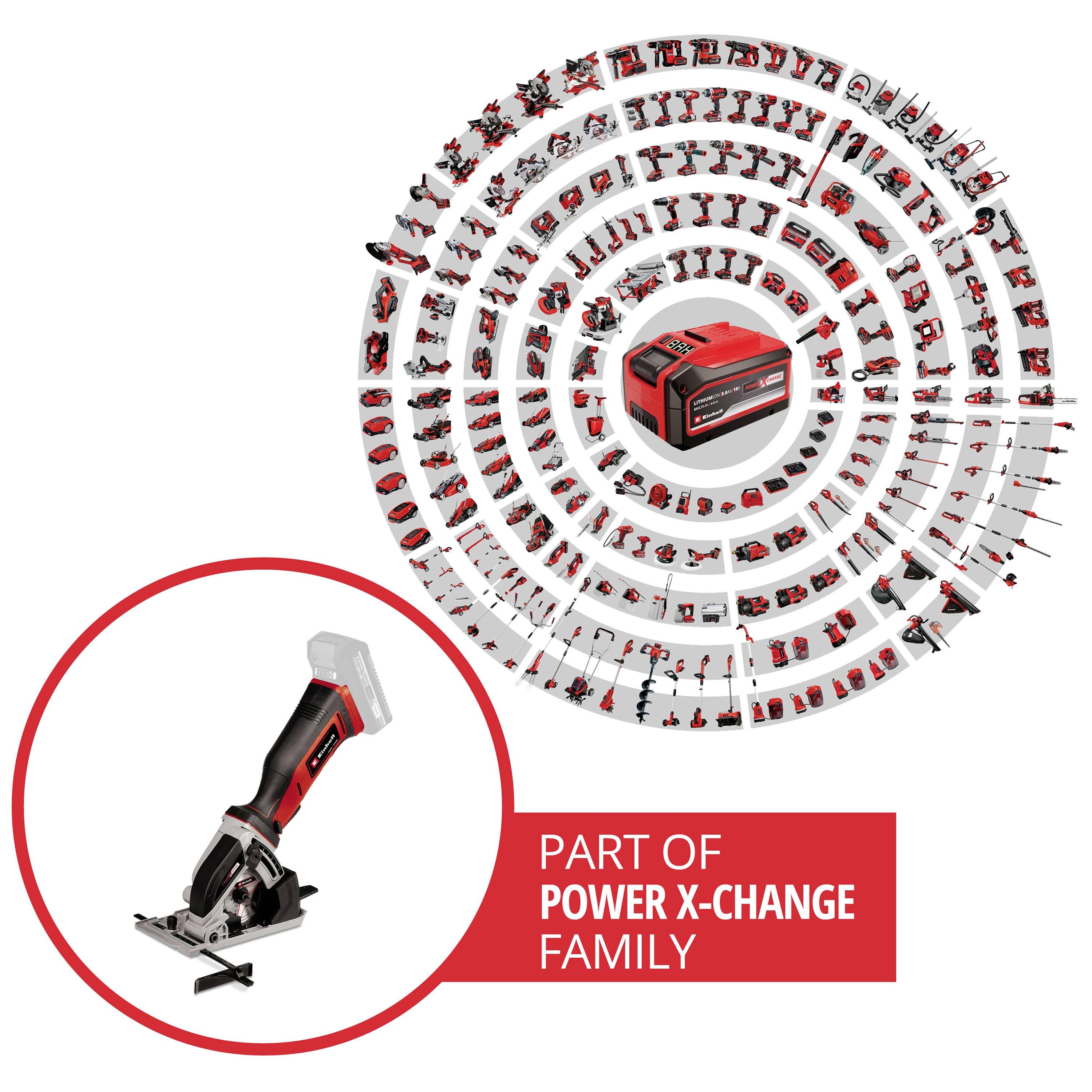 Einhell Power X-Change TE-CS 18/89 Li - Solo Mini-Handkreissäge ohne Akku, inkl. Trennscheibe 18 V