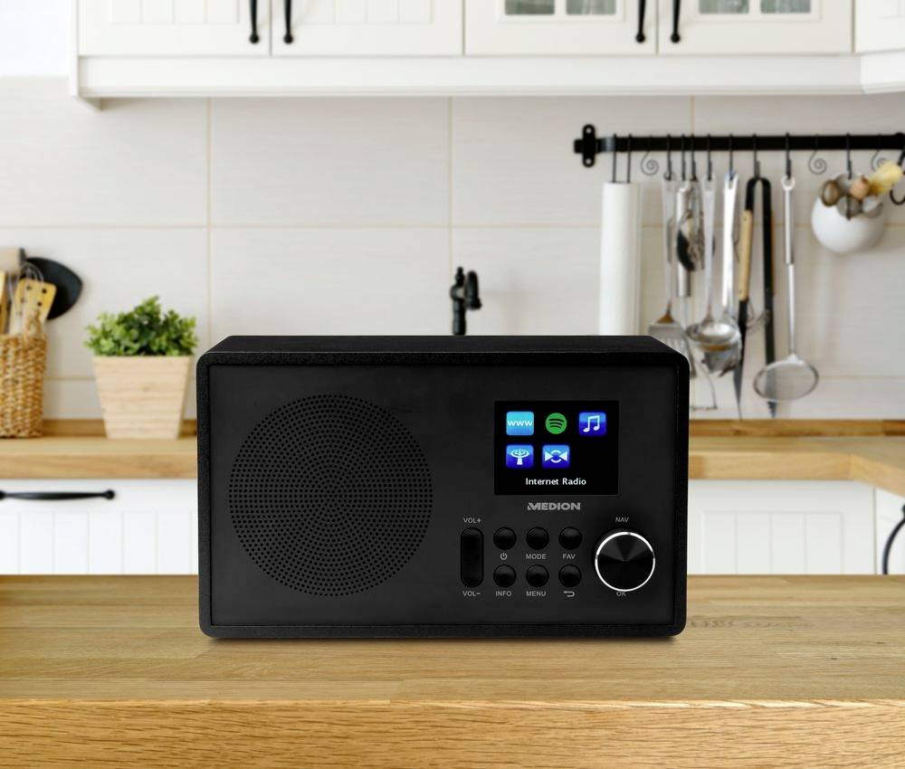 Medion E85080 Internet Küchenradio UKW AUX, WLAN, Internetradio Schwarz