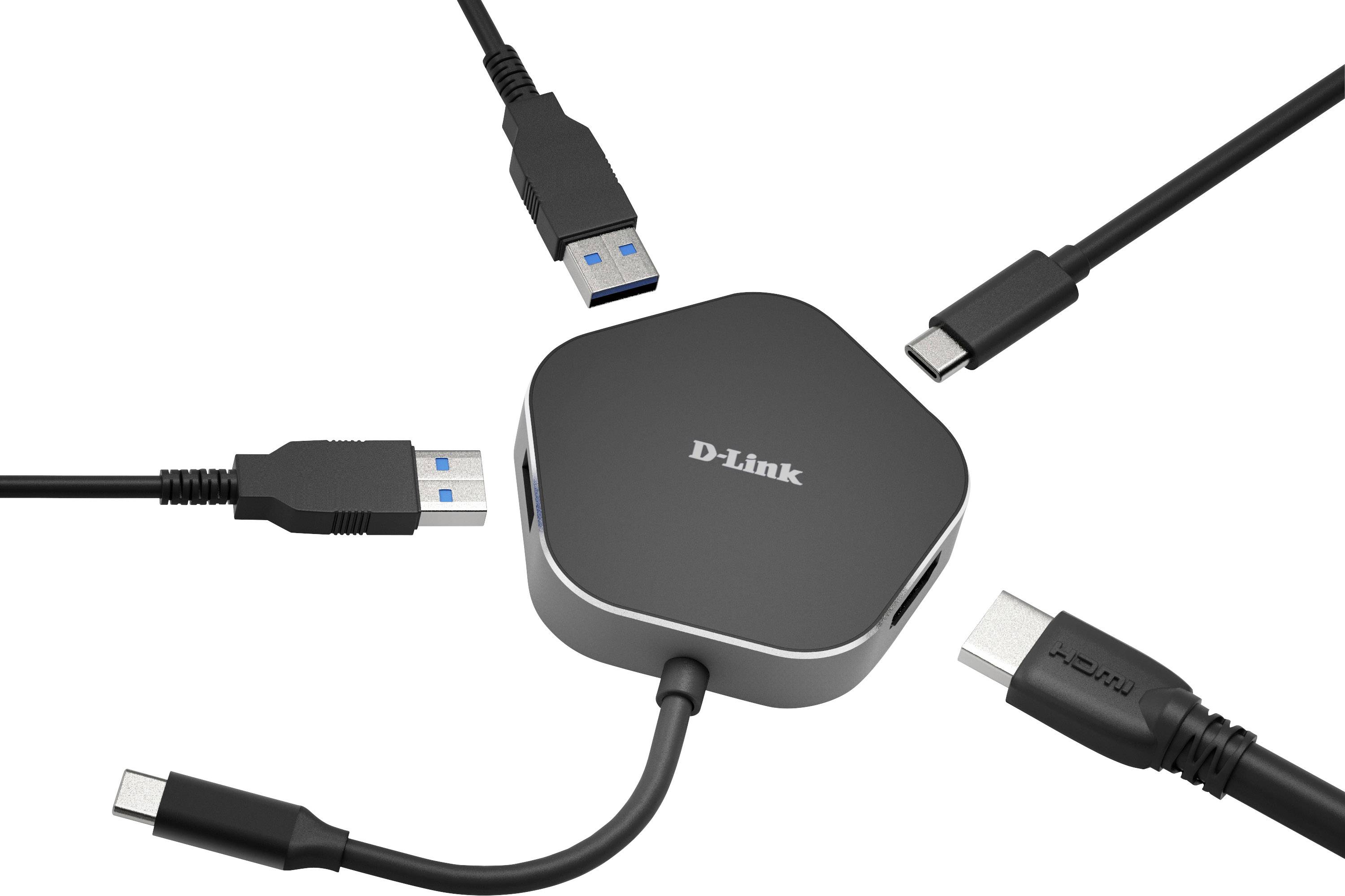 D-Link DUB-M420 USB-Hub 4 Port HDMI®, USB-A (USB 3.2 Gen 1), USB-C® Schwarz DUB-M420