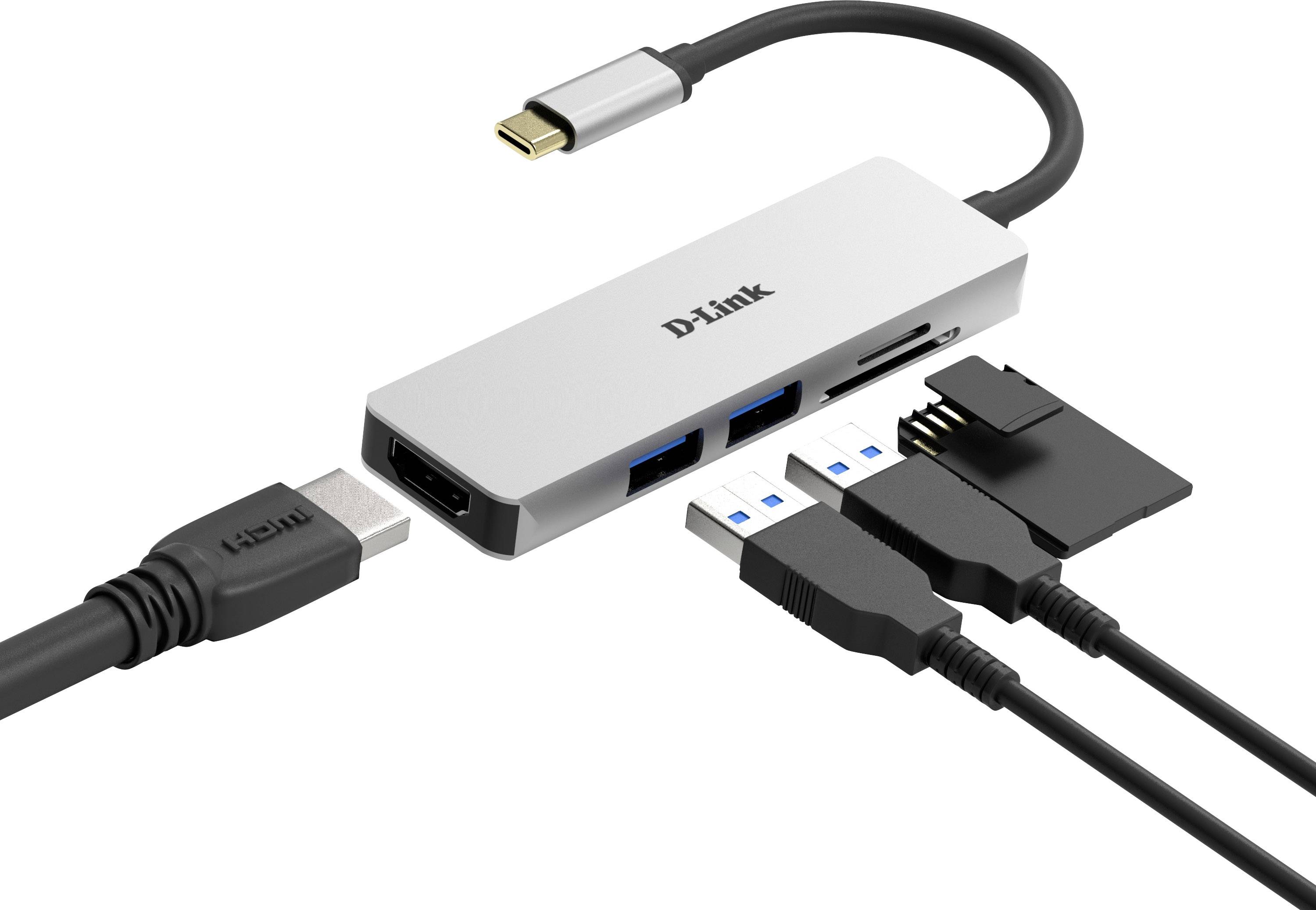 5-in-1 USB-C-Hub DUB-M530 2x USB 3.0